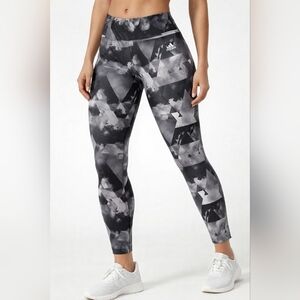 adidas Black and Gray Patterned Leggings